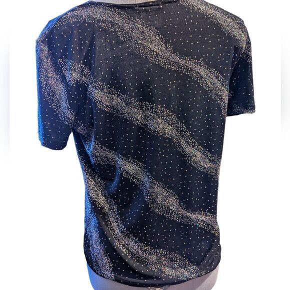 Women's vintage Bentley black sparkly glitter top size large - Picture 5 of 6